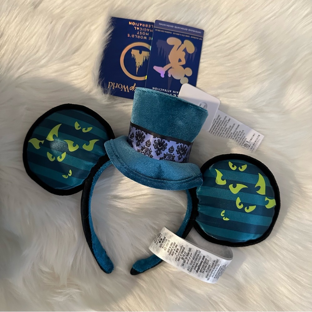 Disney Haunted Mansion Loungefly backpack bag & matching Mouse ears Disneyland - Picture 3 of 5